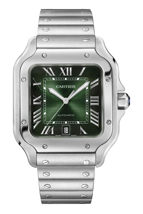 cartier santos.green|Cartier Santos with date.